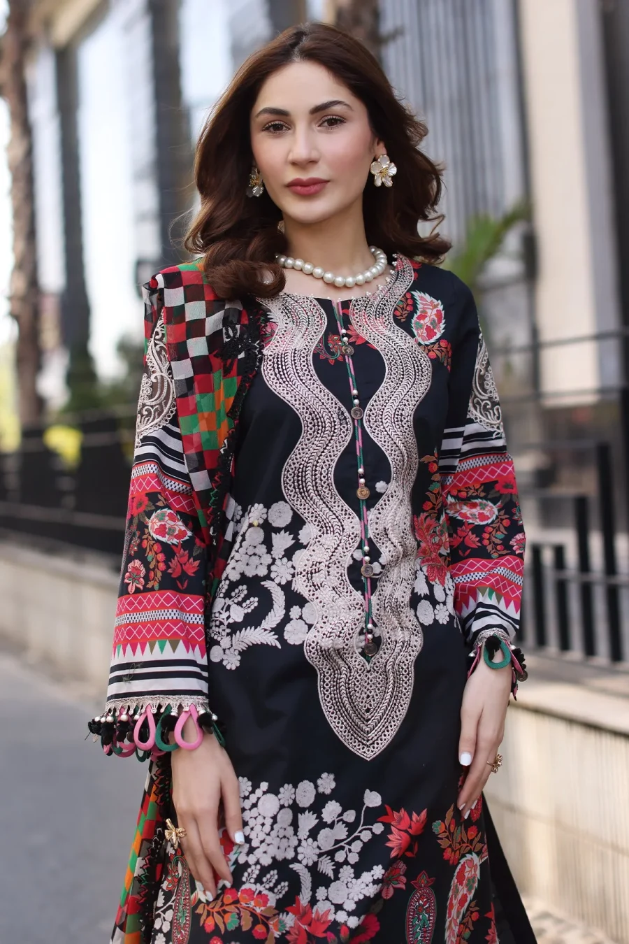 Combination Lawn CC5-21 | 3-Piece Embroidered Suit