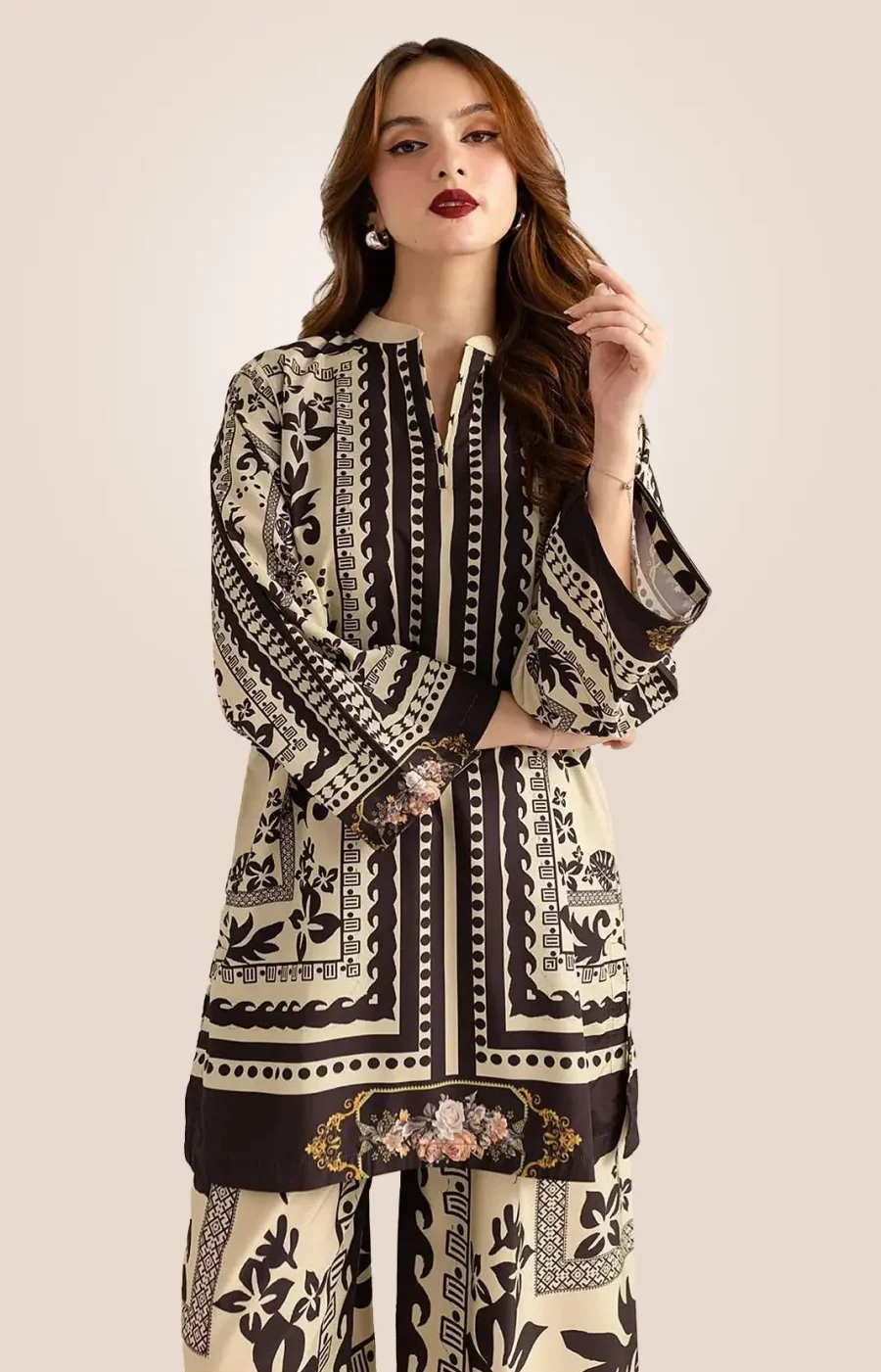 Tribal Accent Printed Co-Ord Set 112 | Women’s 2-Piece Suit