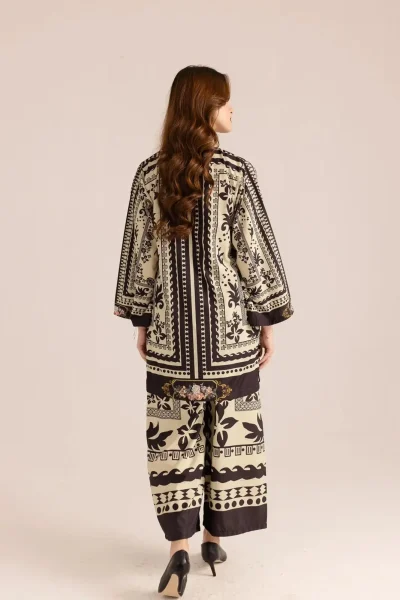 Back design of sublimation printed crepe shirt – ETHNC Tribal Accent Co-Ord Set 112