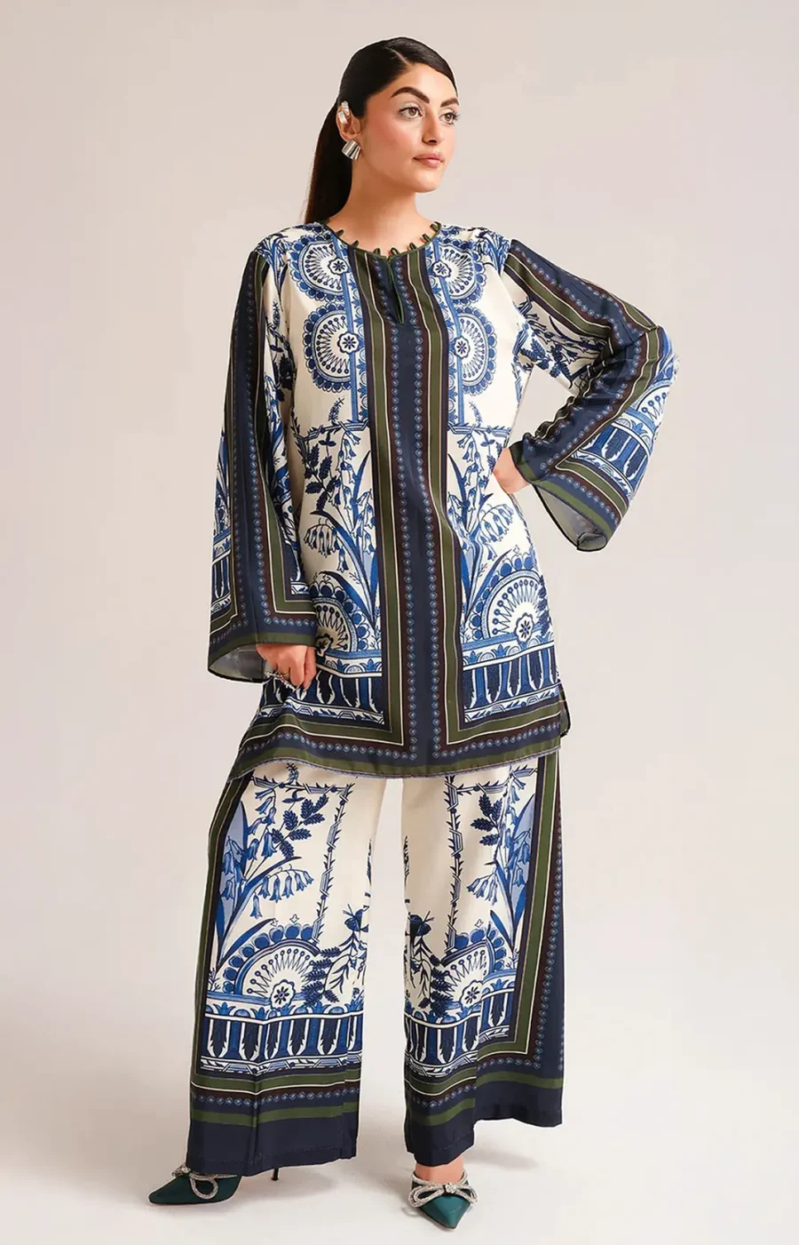 Stylish Accent Printed Co-Ord Set 110 | Women’s 2-Piece Suit