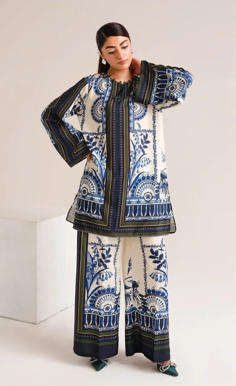 Stylish Accent Printed Co-Ord Set 110 | Women’s 2-Piece Suit