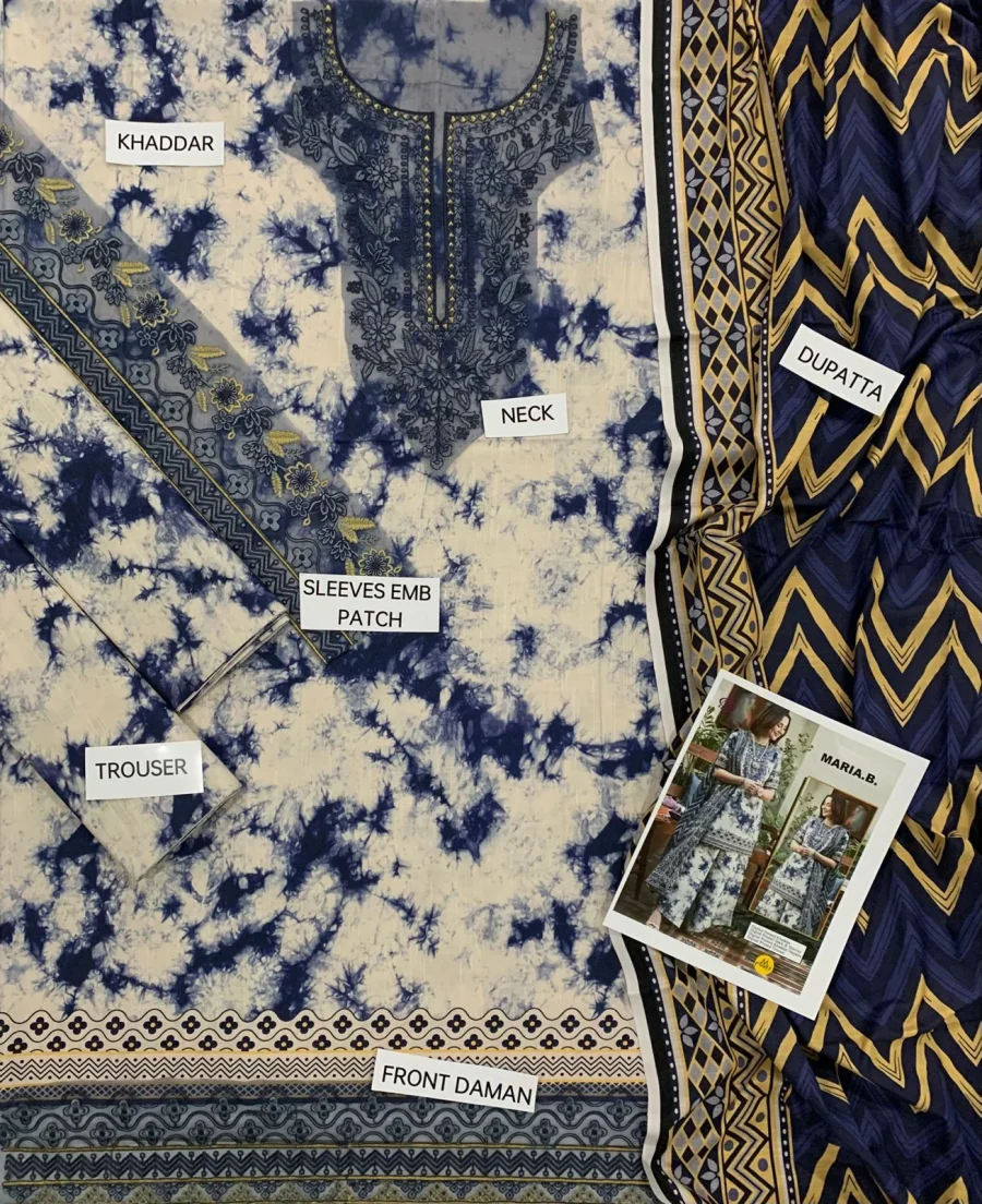 Luxury Lawn D-210 | Embroidered 3-Piece Unstitched Suit with Chiffon Dupatta